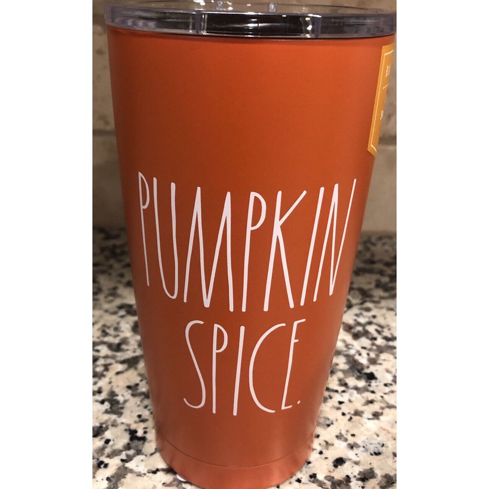 Rae Dunn Orange Halloween "PUMPKIN SPICE" Insulated Tumbler Stainless Steel 17oz